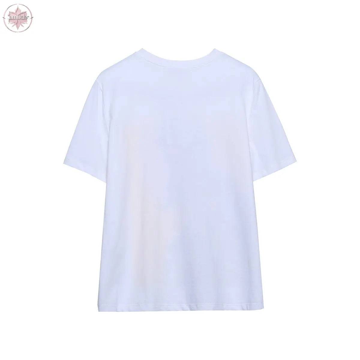 Colorful T Shirt Female Basic O Neck Short Sleeve - Lamiiche