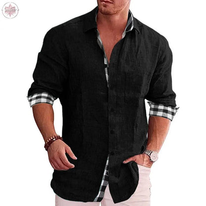 Leisure men's cotton and linen shirt men's shirt men's shirt - Lamiiche