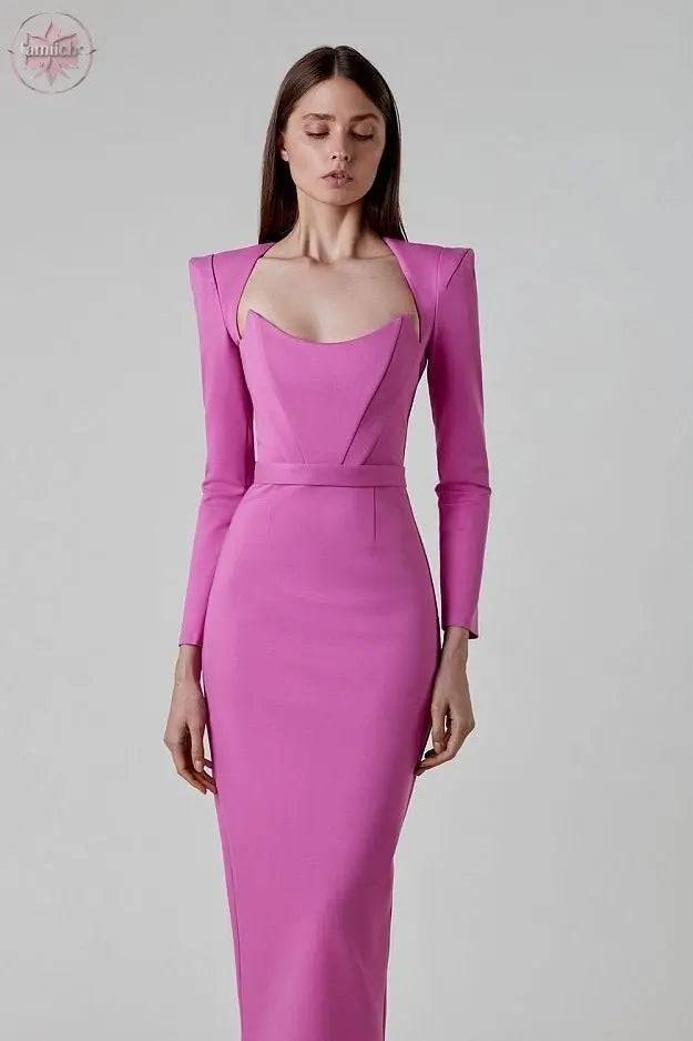 Beauty Fashion Sexy Temperament Simple Bandage Dress Long Dress - Lamiiche