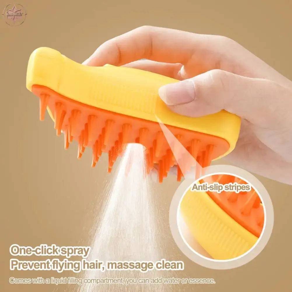 Grooming Brush for Pets Multifunctional Pet Grooming Tool Banana Shape Steamy Cat Brush for Hair Removal Grooming Pet for Pets - Lamiiche